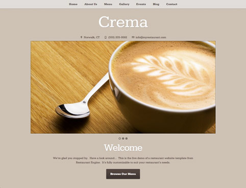 Crema Restaurant Website Template