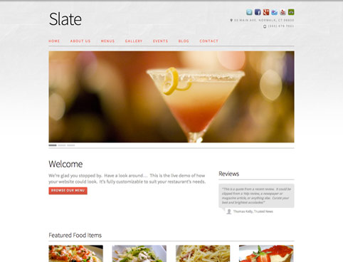 Slate Restaurant Website Template