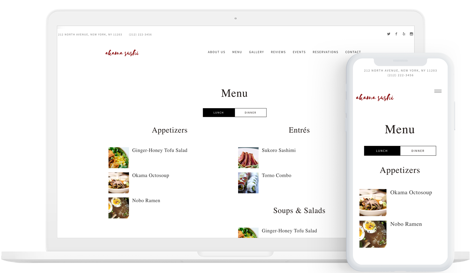 zest Restaurant Web Design Template